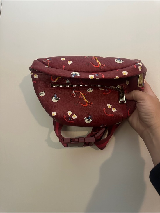 Loungefly Handbags - Loungefly Maroon Red Dragon & Bowl Printed Crossbody Fanny Pack